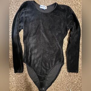 Elegant Black Velvet Bodysuit